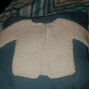 Knitted White baby sweater